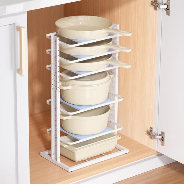 Thumbnail 6 de LAMU Pots and Pans Organizer for Under Cabinet (6-Tier, Adjustable 14 to 24.57")