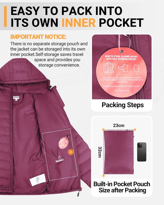 Thumbnail 3 de 33,000ft Women’s Lightweight Puffer Jacket