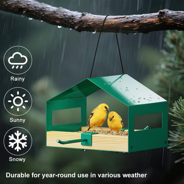 Detalle de FANHAO Mangeoire à oiseaux en métal suspendue