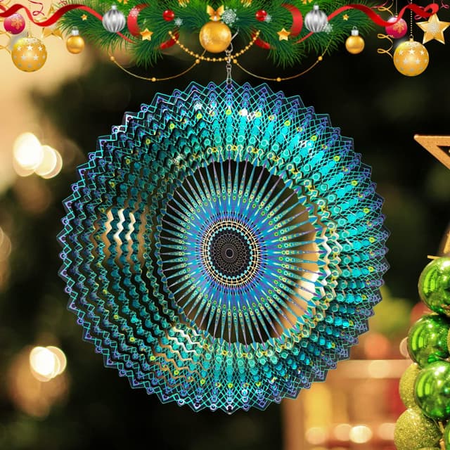 Detalle de FONMY Wind Spinner Mandala 12-inch