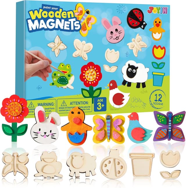 Detalle de JOYIN 12 Wooden Magnet Painting Kit for Kids