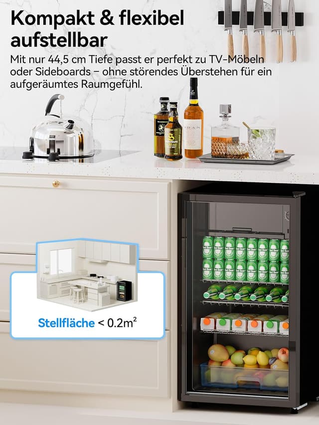 Thumbnail 6 de Devoko Getränkekühlschrank 93L mit Glastür