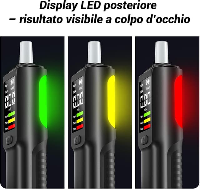 Thumbnail 6 de ELESKY Etilometro ricaricabile USB-C con LCD (test rapido, contatto/non contatto) e 10 bocchini