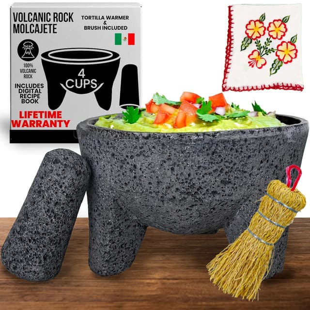 Imagen de Molcajete Mexicano volcanic rock mortar and pestle 🍲 en OfertitasTOP