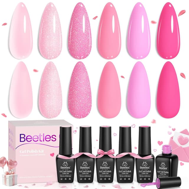 Detalle de Beetles Pink Gel Nail Polish Set 7.5ml ๐