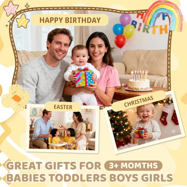 Detalle 1 de Wooden baby rattle set 6-piece for 1 year