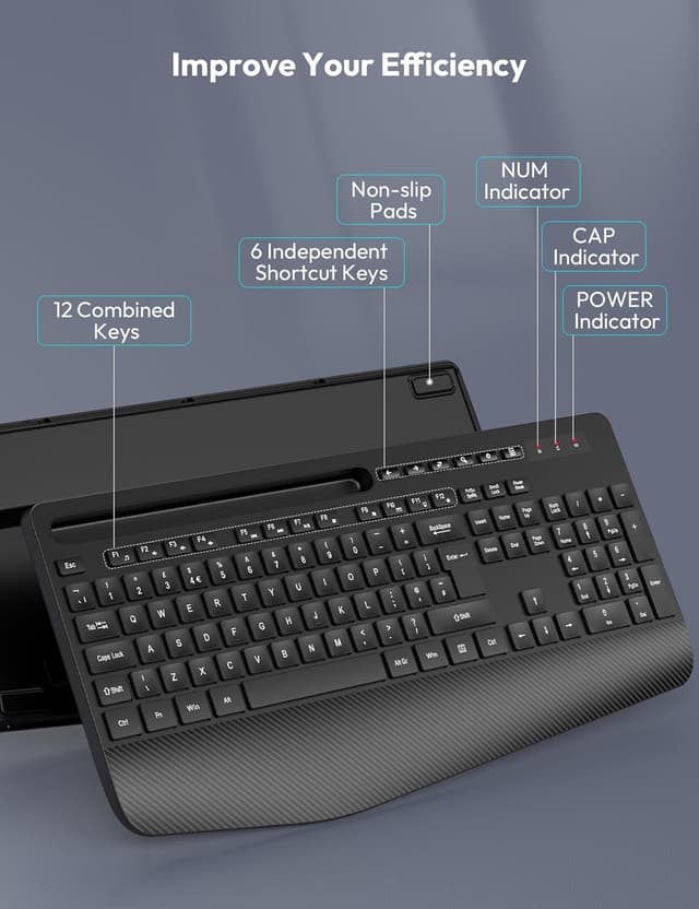 Thumbnail 6 de Wireless Keyboard with Wrist Rest 18-key silent ⌨