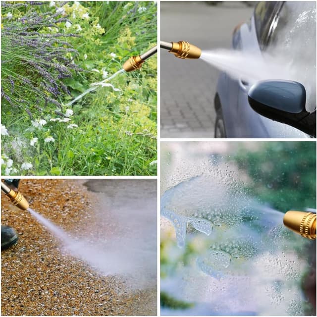 Detalle 2 de OFFCUP Pistola spray alta pressione in metallo con 4 modalità per giardino, auto e animali domestici