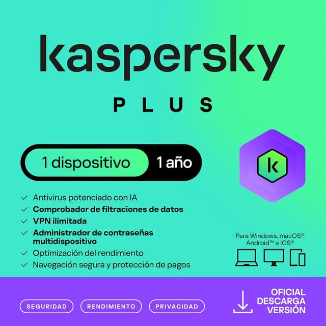 Imagen de Kaspersky Plus Internet Security 2026 en OfertitasTOP