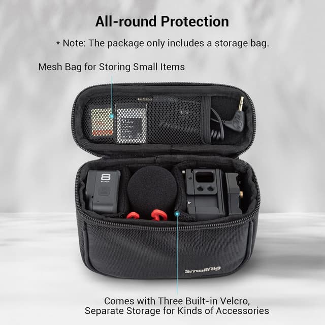 Detalle 2 de SMALLRIG Mini Camera Tasche Bag Protective Carrying Case (3704) – Schutztasche für kleine Kamera-Accessoires, Nylon mit atmungsaktivem Mesh