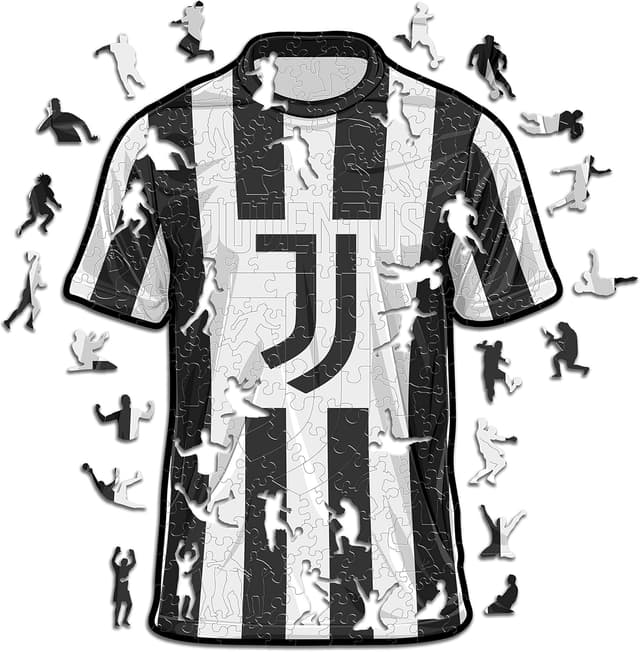 Detalle de Iconic Puzzles Juventus Jersey puzzle di legno 100% sostenibile, 150 pezzi (taglia S)