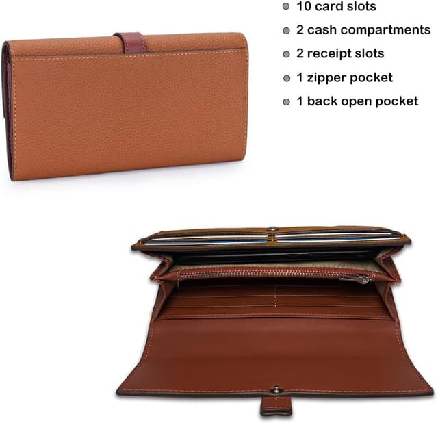 Detalle de ArtsEye Genuine Leather Large Capacity Ladies Wallet & Clutch Phone Holder