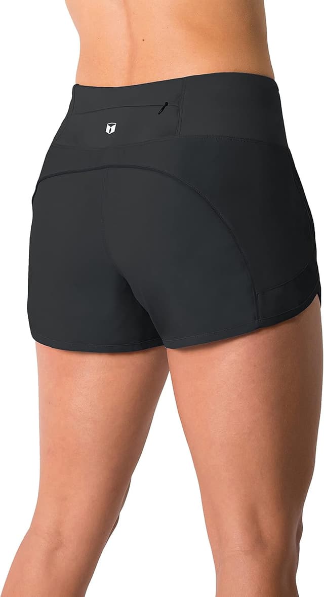 Detalle de Tough Mode Women’s 3" Lightweight Running/WOD Volleyball Shorts with Mesh Liner & Zip Pocket