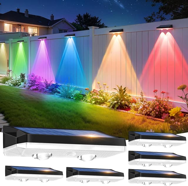 Detalle de VIIIVA Solar Fence Lights RGB, 6 pack