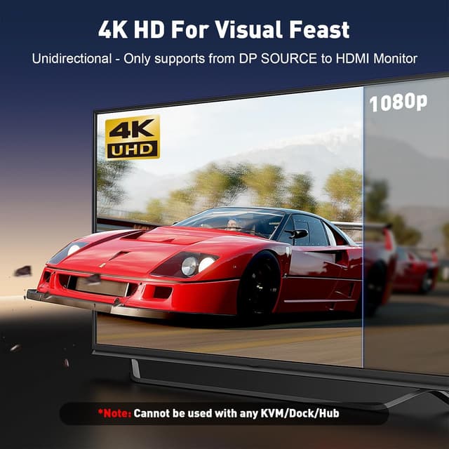 Detalle 2 de UANTIN 4K DisplayPort to HDMI Cable 3ft