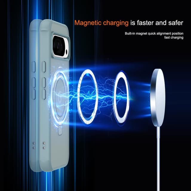 Thumbnail 2 de CHAOFEnG Magnetic Case with Ring Stand for Google Pixel 10 Pro XL (Teal Green) — Slim Hard Back, Military-Grade Drop Tested