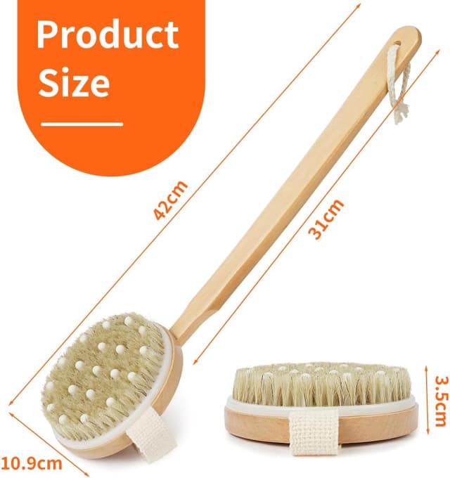 Detalle 2 de AOOSU Brosse Dos Douche Bois 42 cm