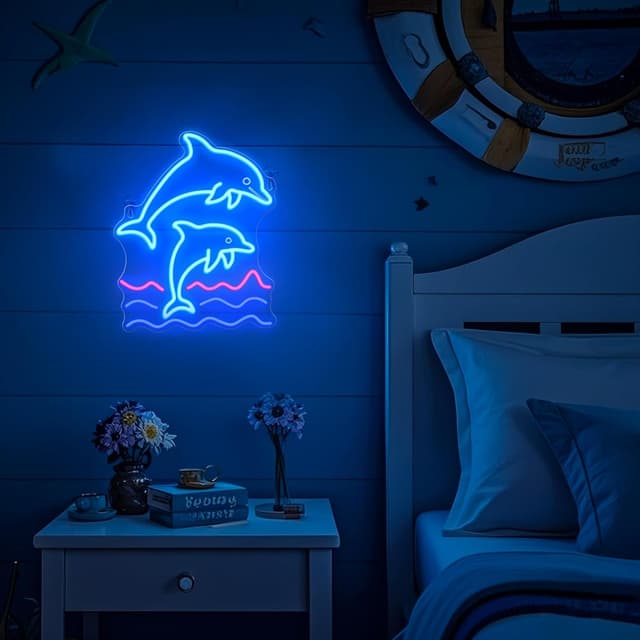 Thumbnail 6 de Delphin Neon-Schild für Partys