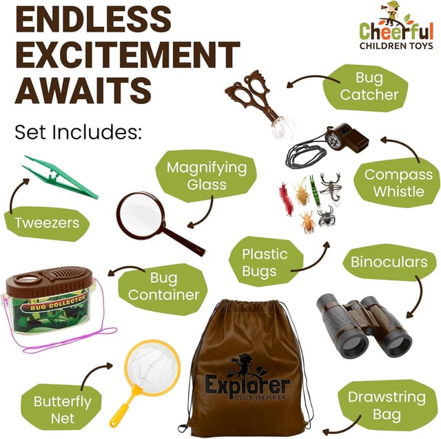 Detalle de Cheerful Children bug hunting kit for ages 3-7
