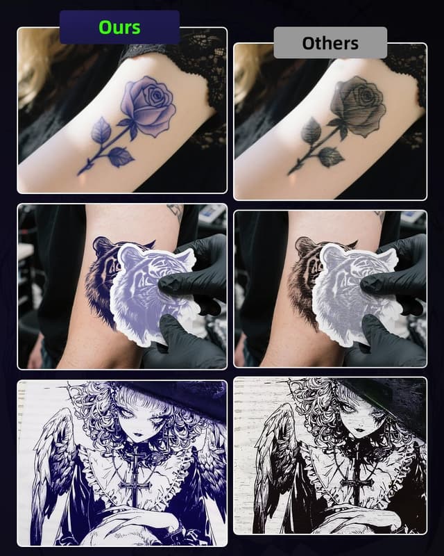 Detalle 2 de BORN4SHIP Tattoo Drucker Bluetooth P84 – Thermodrucker für Tattoo-Schablonen (A4/Letter, Schwarz)