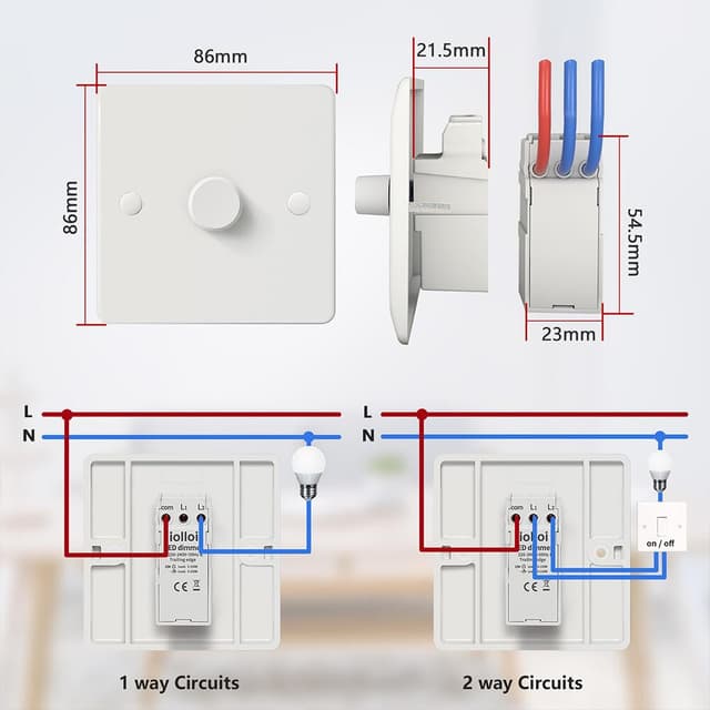 Thumbnail 5 de iolloi LED Dimmer Switch 3-100W