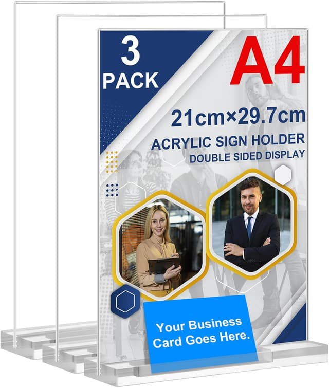 Thumbnail 6 de Arrobust Tischaufsteller A4 mit Visitenkartenhalter (6er-Set) aus Acryl