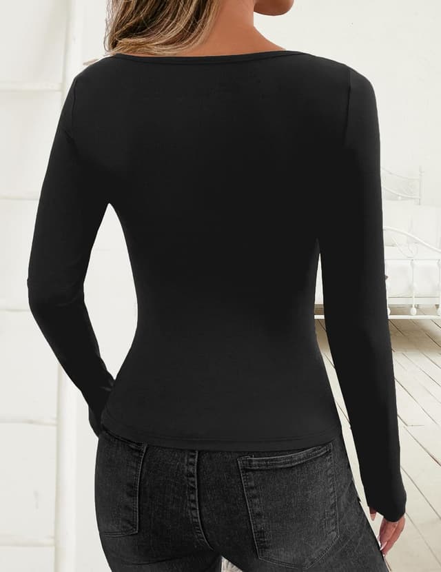 Detalle de Ekouaer T-shirt femme thermique à manches longues (lot de 2) — sous-vêtement hiver, S à XXL