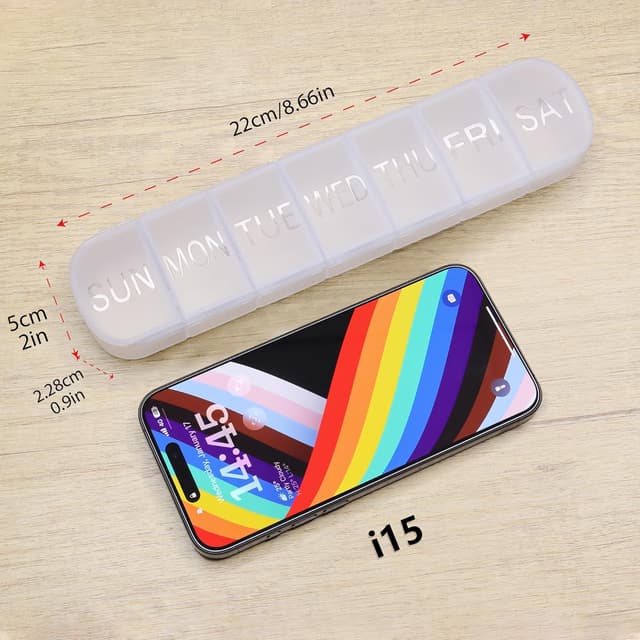 Detalle de FHORAIN pilulier hebdomadaire 7 jours avec grande boîte et étiquettes des jours gravées