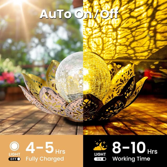 Detalle 2 de GIGALUMI solar lotus lights, IP44