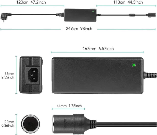 Thumbnail 6 de AGPTEK Chargeur Secteur 15A 180W AC→DC pour voiture