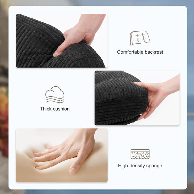 Detalle 2 de IWMH Fauteuil salon moderne en velours noir