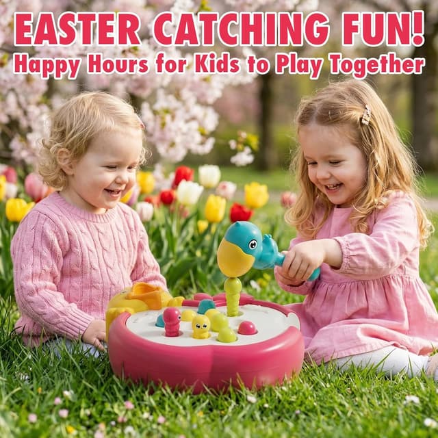 Detalle de PANITU Magnetic Woodpecker Worms Catching Game (Magnetic Bird Feeding) for Ages 2–4