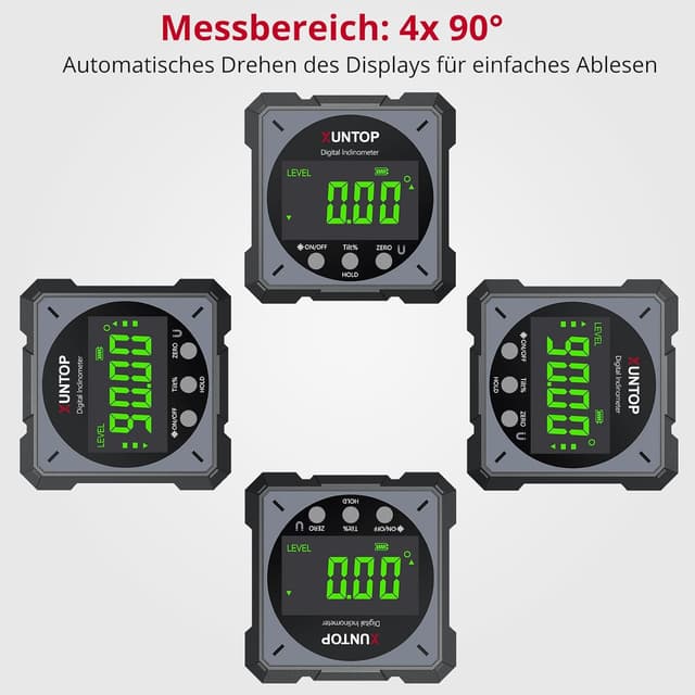 Detalle 2 de XUNTOP Winkelmesser Neigungsmesser mit ±0,2°