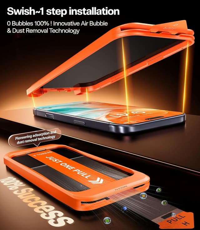 Thumbnail 5 de TORRAS iPhone 17 Pro Privacy Screen Protector 2-pack