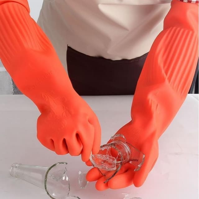 Thumbnail 4 de YIOIY Reusable Rubber Dishwashing Gloves S Red