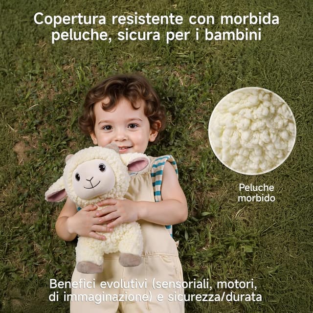 Thumbnail 6 de eJog Pup Pecora di peluche che cammina, canta e telecomanda con guinzaglio