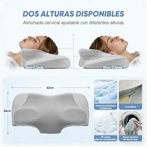 Detalle de CloudNook Almohada cervicales y cuello viscoelástica ortopédica con espuma con memoria