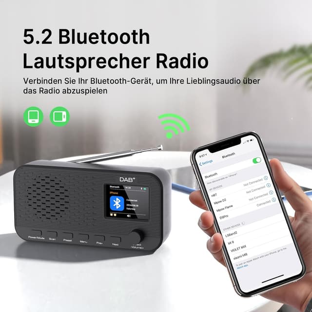 Thumbnail 3 de OiDiPi DAB Radio 2,4-Zoll