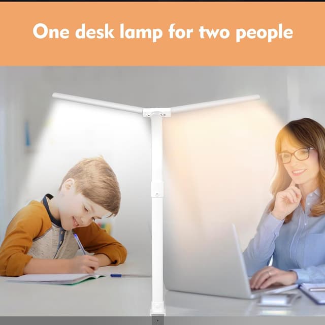 Thumbnail 6 de LOTTBUTY 24W Double-Head LED Desk Lamp (Clamp, Eye Protection, 25 Modes) – L-White