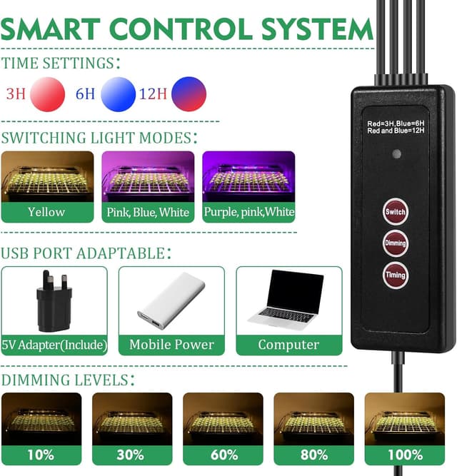 Detalle 2 de Verdenu Seed Trays grow light 80 cells