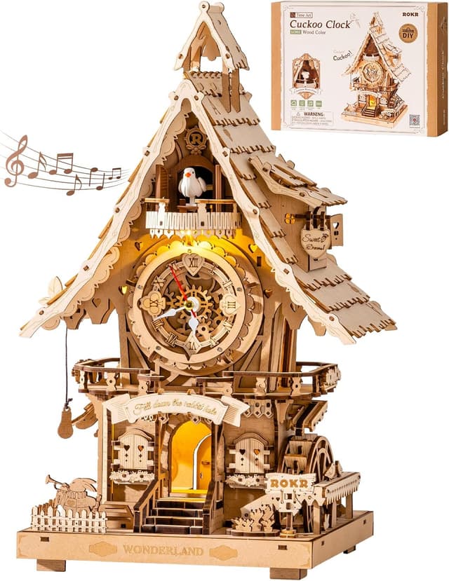 Detalle de ROKR LC901 3D Wooden Cuckoo Clock Wooden Puzzle (LC901)
