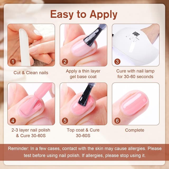 Thumbnail 6 de Shining She UV-Gel Nagellack Jelly Rot – 6 Farben, natürlich transparent, Soak-off, für French-Manicure & DIY zu Hause