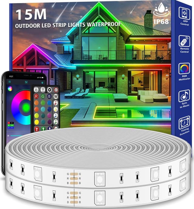 Thumbnail 6 de AHRLHR 30m Waterproof Neon Rope Lights (IP68) – Flexible RGB LED strip with app & remote, music sync for outdoor or indoor
