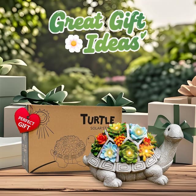 Detalle 2 de Goodeco Solar-Powered Turtle Garden Ornament with LED