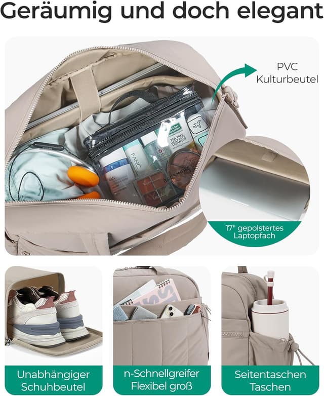 Detalle 2 de BAGSMART Reisetasche Damen 38L mit Nassfach đ