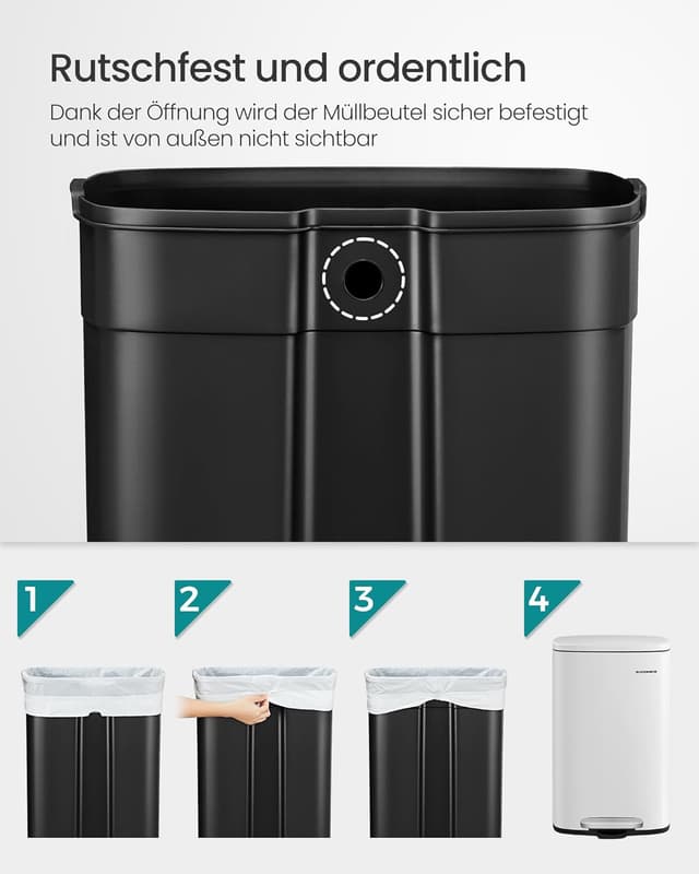 Thumbnail 5 de SONGMICS LTB101W01 50 Liter Mülleimer