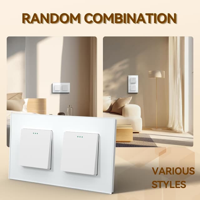 Detalle 2 de BSEED Interruptor Conmutador 2 Vías Blanco 157mm