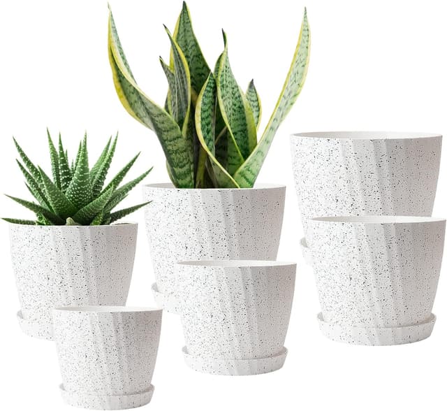 Detalle de Plastic Plant Pots 6 pack for indoor use