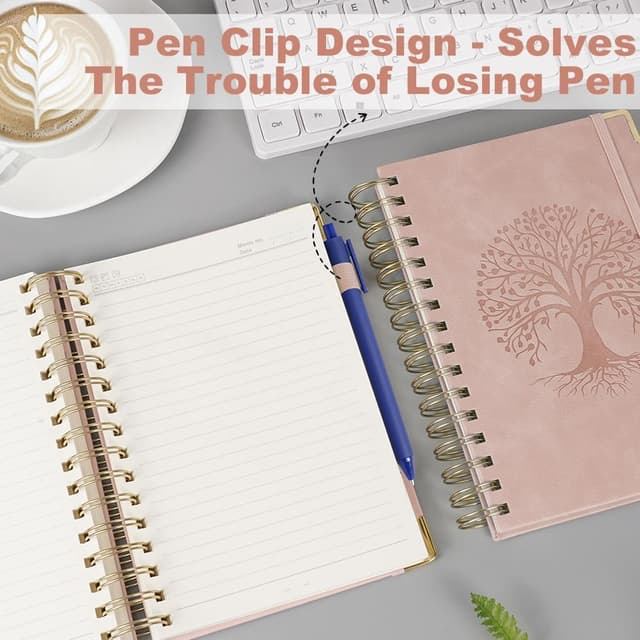 Thumbnail 4 de AOOSU Spiral Notebook A5 Copertina PU Albero Rosa