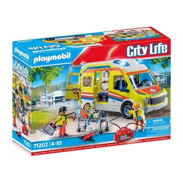 Detalle de PLAYMOBIL Ambulancia con luz y sonido City Life